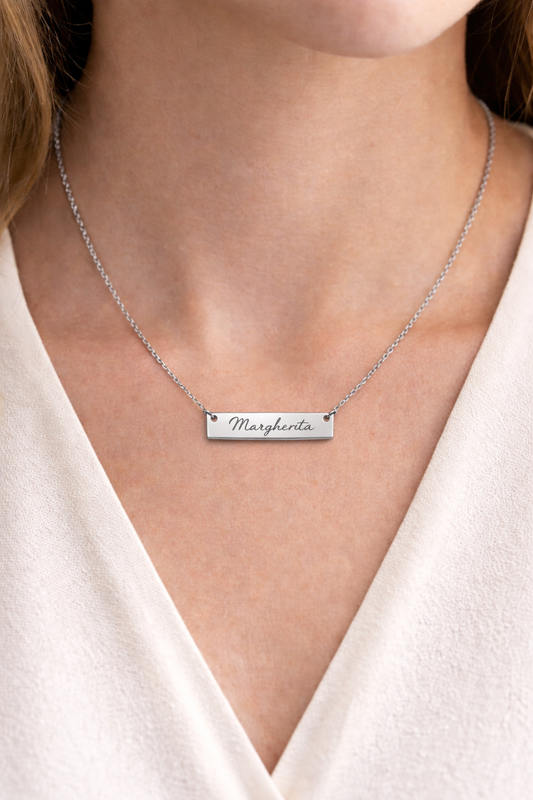 Collana personalizzata Piastrina acciaio incisa
