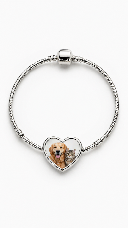 Bracciale Personalizzato con Foto Cuore – Acciaio Inox Elegante | Regalo Coppia EvermadeLab Made in Italy 🇮🇹