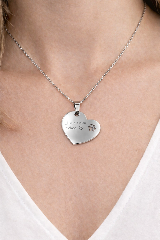 Collana personalizzata cuore gatto