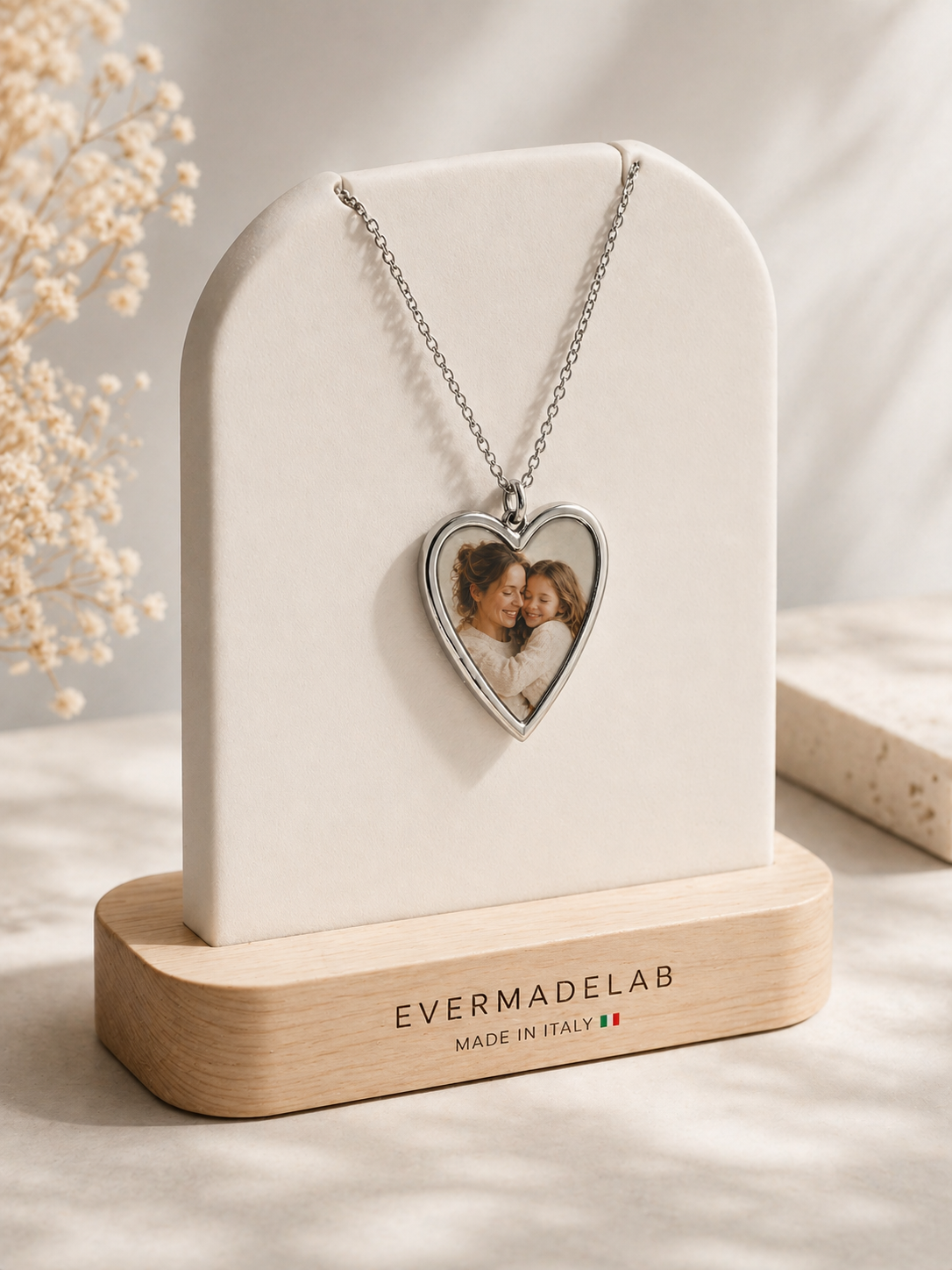 Collana Cuore Personalizzata con Foto – Ciondolo Elegante in Acciaio | Regalo Mamma Figlia EvermadeLab Made in Italy 🇮🇹