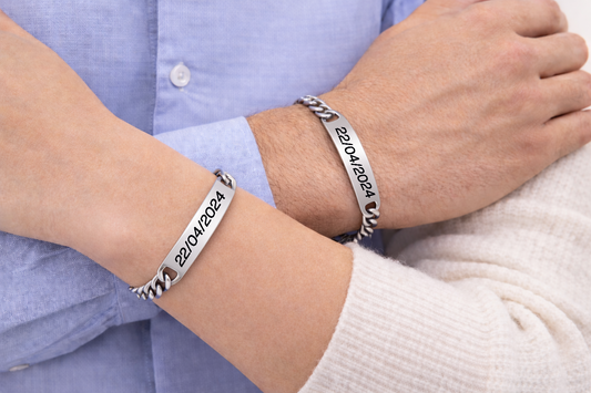 Bracciale personalizzato Piastrina acciaio incisa