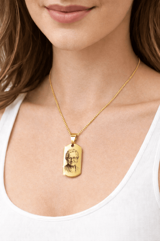 collana personalizzata foto incisa oro