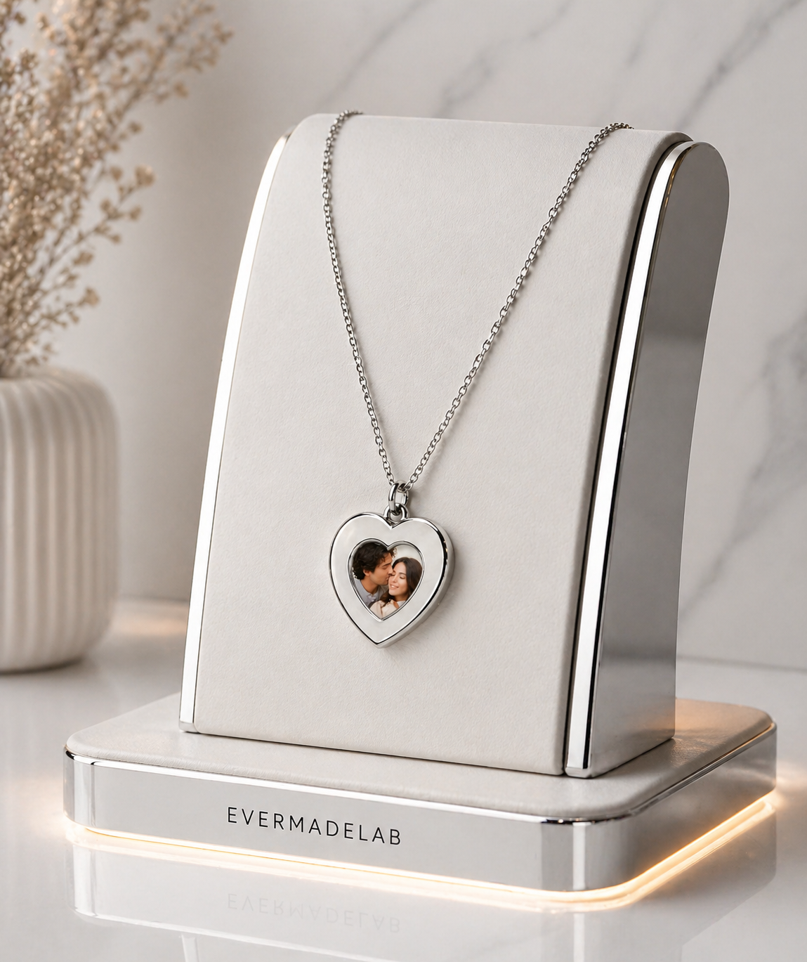 Collana Cuore Personalizzata con Foto – Ciondolo Apribile in Acciaio | Regalo Coppia EvermadeLab Made in Italy 🇮🇹
