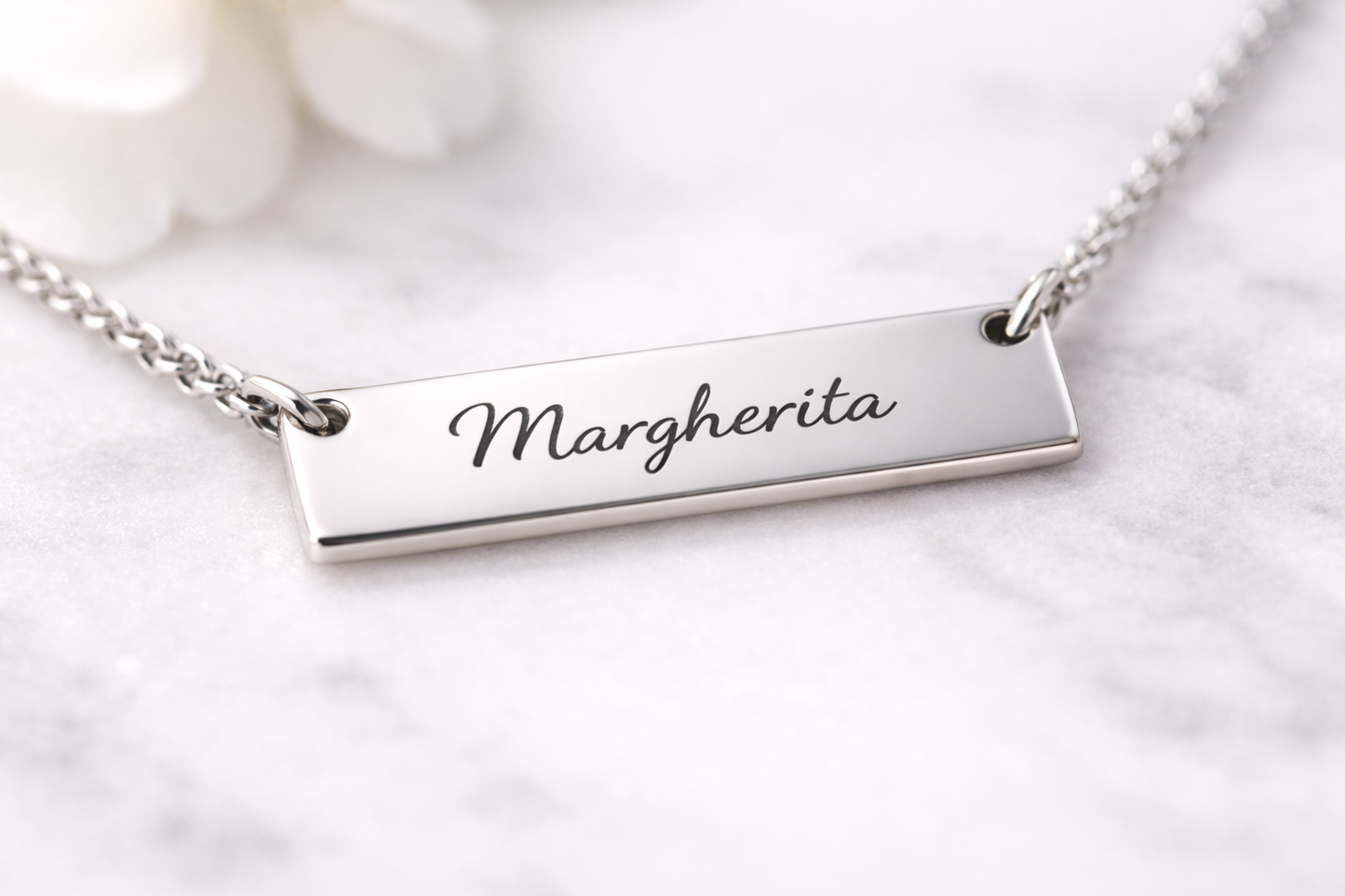 Collana personalizzata Piastrina acciaio incisa