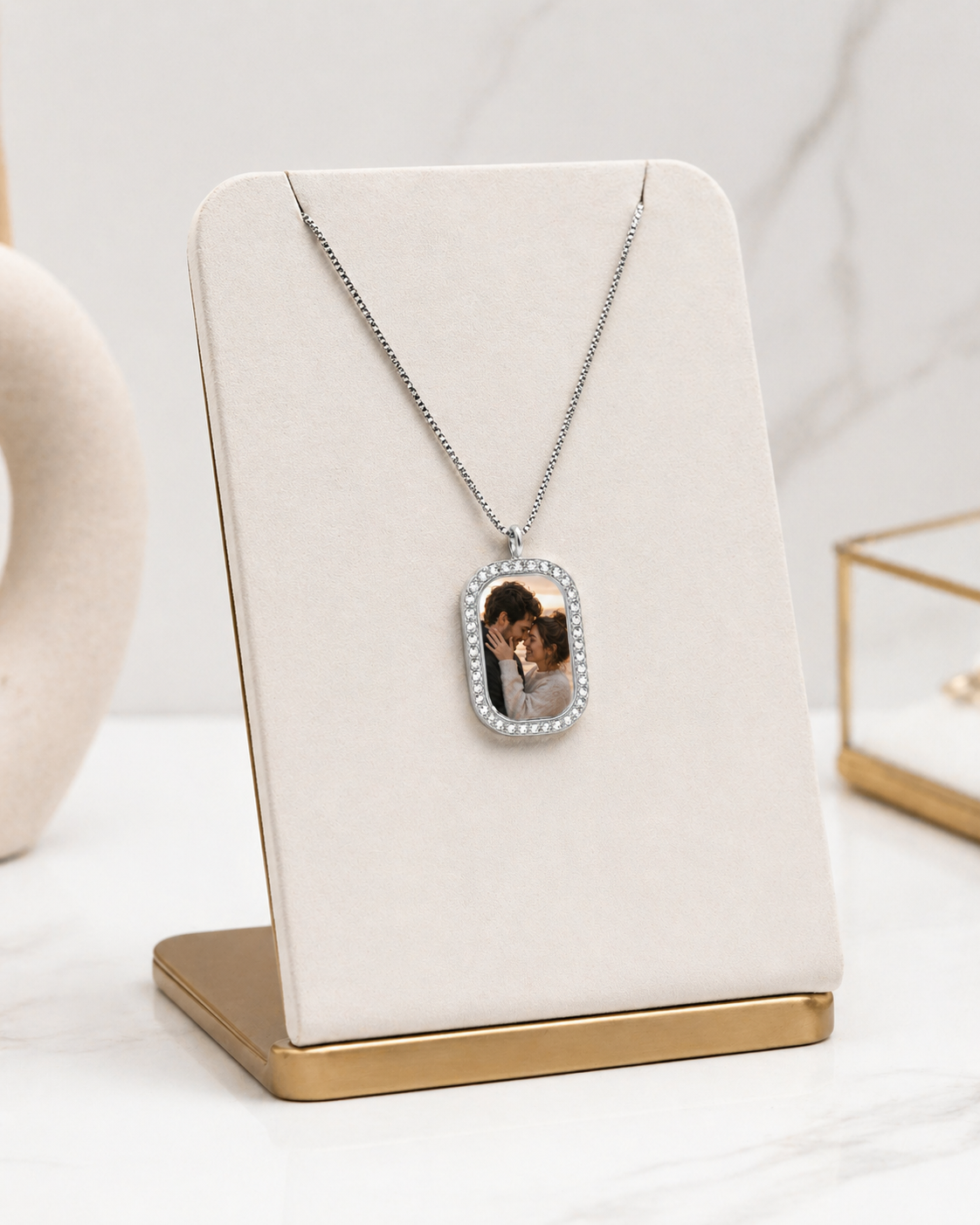 Collana Personalizzata con Foto in Acciaio – Ciondolo Elegante Inciso | Regalo Coppia EvermadeLab Made in Italy 🇮🇹