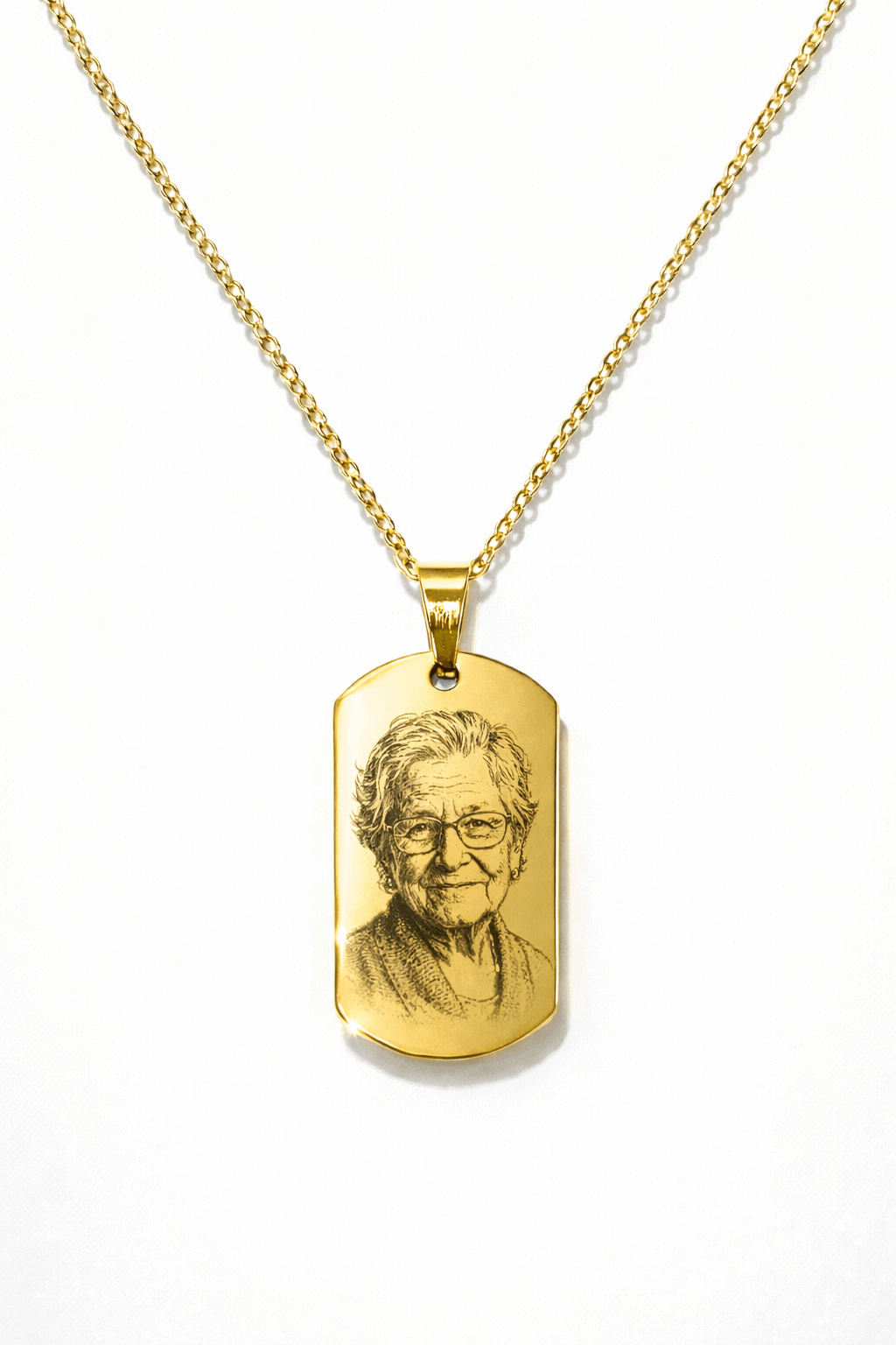 collana personalizzata foto incisa oro