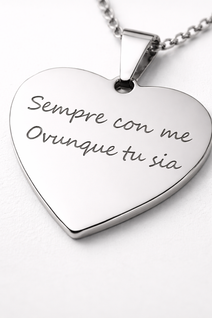 Collana personalizzata cuore acciaio