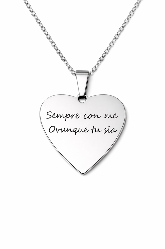 Collana personalizzata cuore acciaio