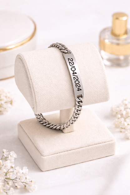 Bracciale personalizzato Piastrina acciaio incisa