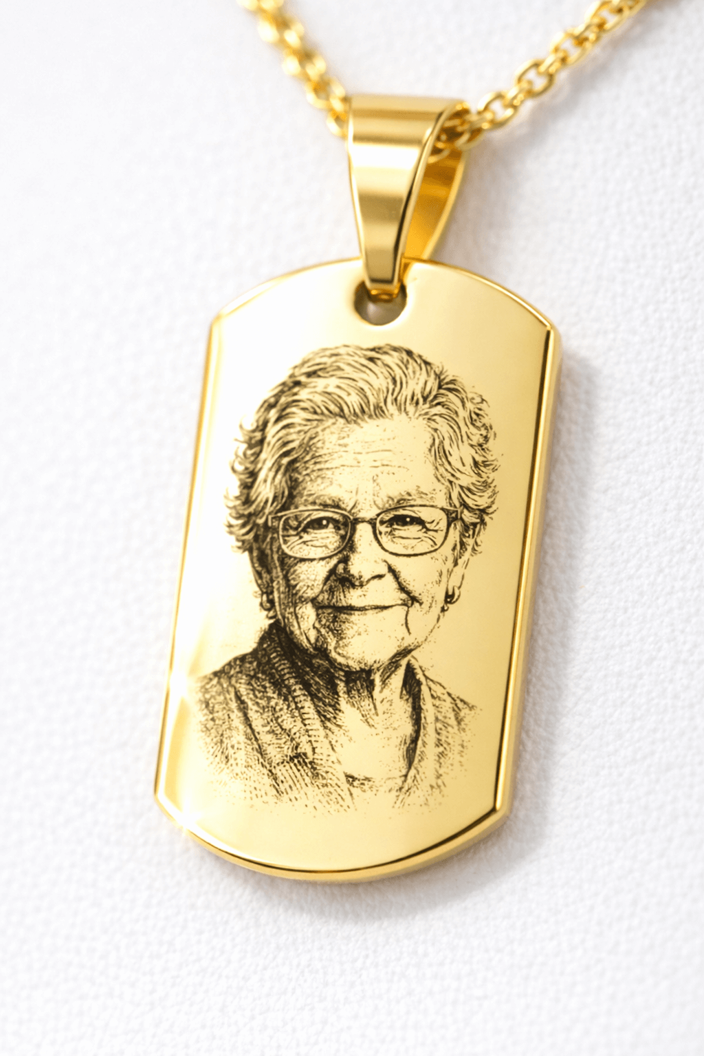 collana personalizzata foto incisa oro