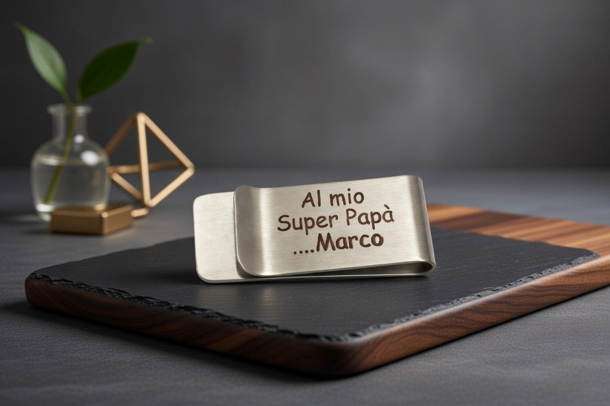 Portasoldi in Acciaio Inox Personalizzabile – Money Clip Inciso | EvermadeLab