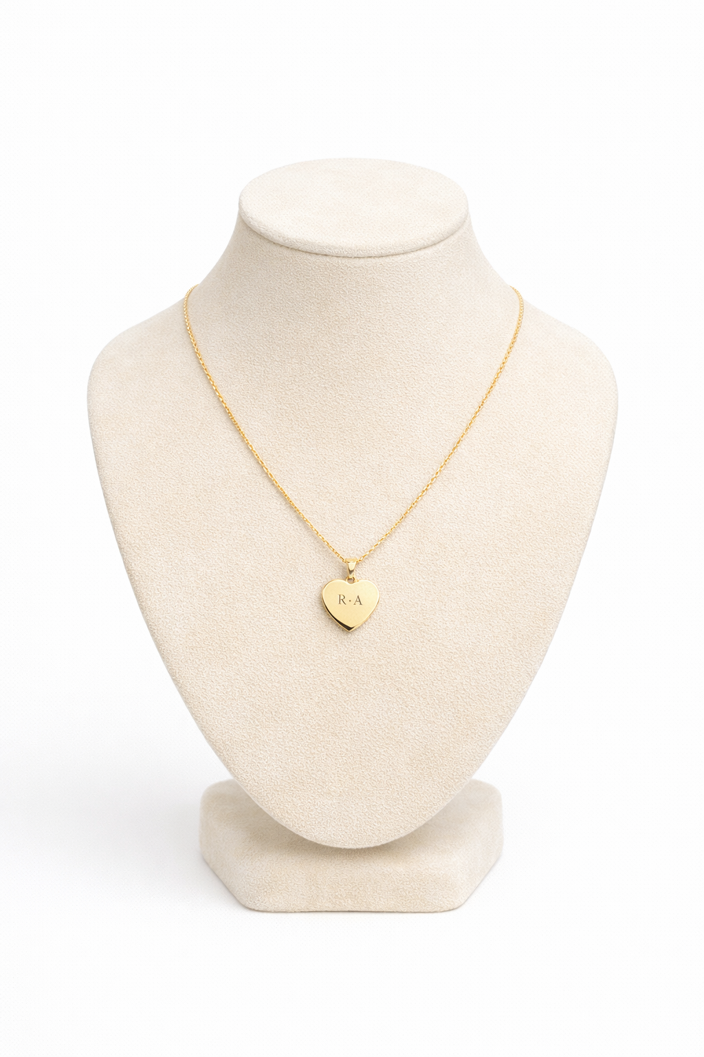 Collana-Ciondolo Cuore Personalizzabile in Acciaio Lucido placcato Oro – Incisione Foto, Testo o Simbolo | EvermadeLab