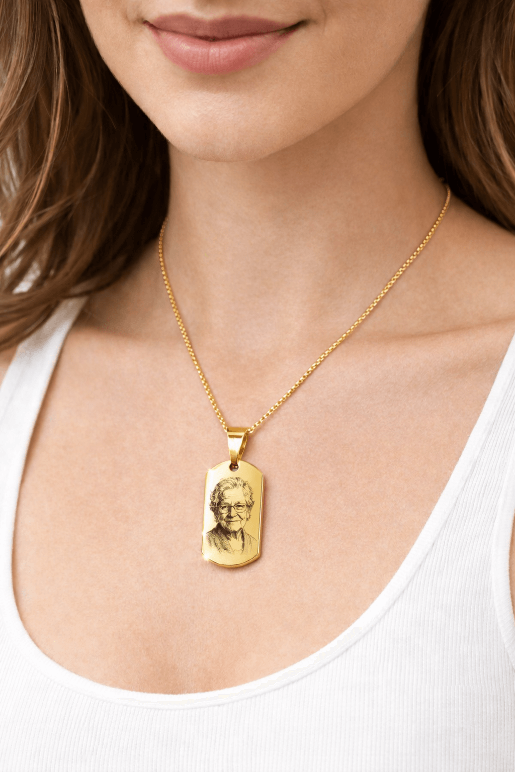 collana personalizzata foto incisa oro