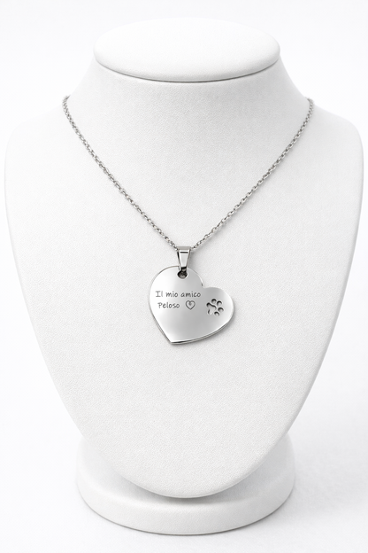 Collana personalizzata cuore gatto