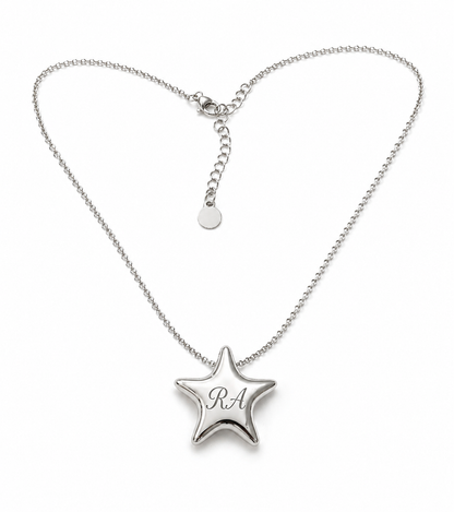 Collana Stella Personalizzata con Iniziali – Ciondolo Acciaio Inciso | Regalo Elegante Donna EvermadeLab Made in Italy 🇮🇹