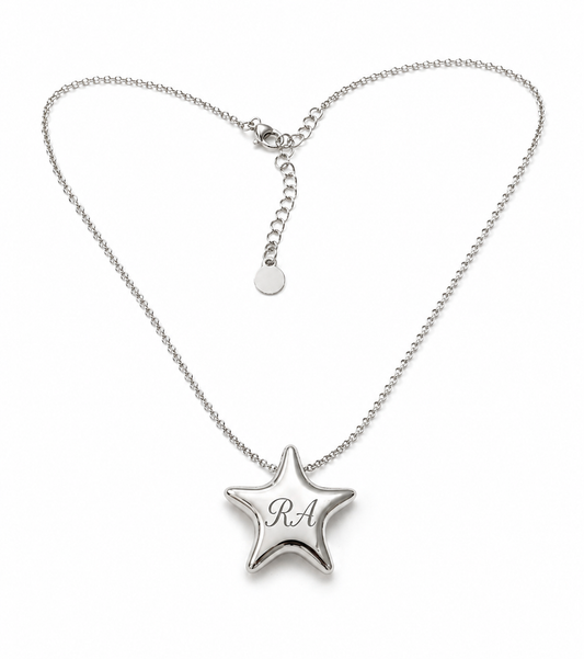 Collana Stella Personalizzata con Iniziali – Ciondolo Acciaio Inciso | Regalo Elegante Donna EvermadeLab Made in Italy 🇮🇹