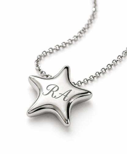 Collana Stella Personalizzata con Iniziali – Ciondolo Acciaio Inciso | Regalo Elegante Donna EvermadeLab Made in Italy 🇮🇹