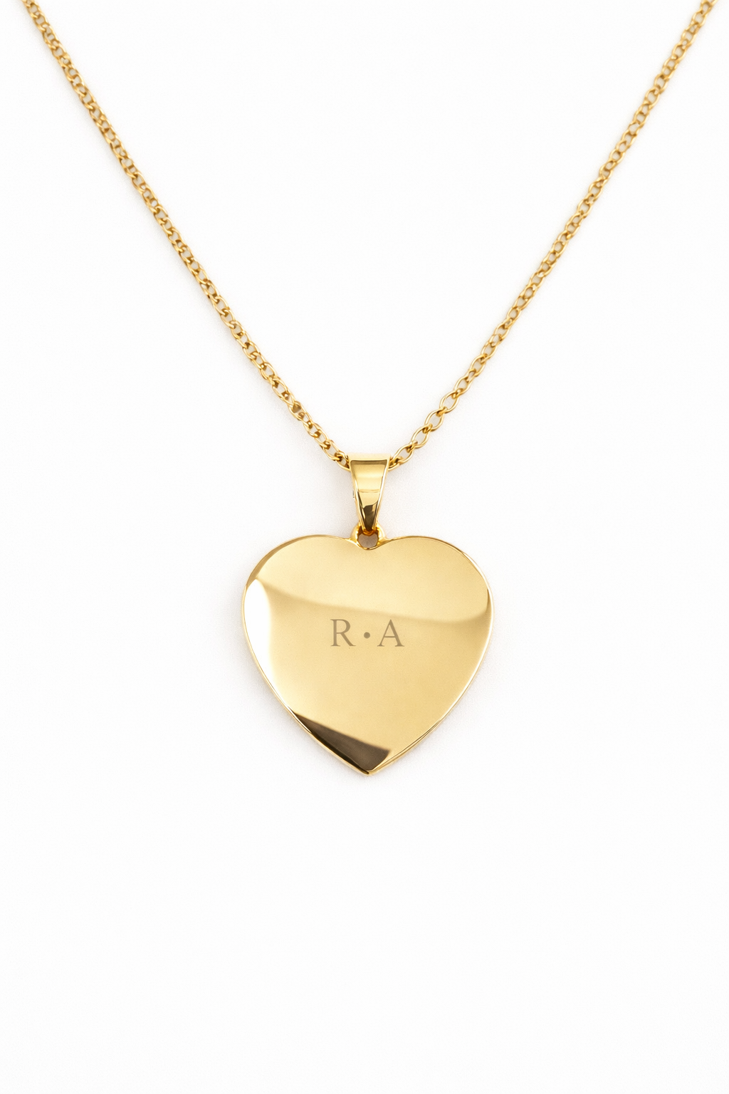 Collana-Ciondolo Cuore Personalizzabile in Acciaio Lucido placcato Oro – Incisione Foto, Testo o Simbolo | EvermadeLab