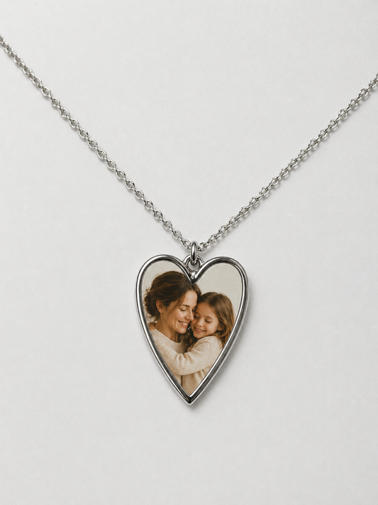 Collana Cuore Personalizzata con Foto – Ciondolo Elegante in Acciaio | Regalo Mamma Figlia EvermadeLab Made in Italy 🇮🇹