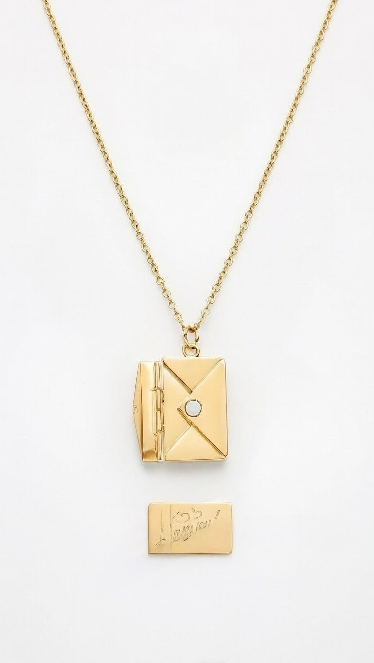 Collana Ciondolo Lettera Apribile in Acciaio Lucido – Incisione Personalizzata | EvermadeLab