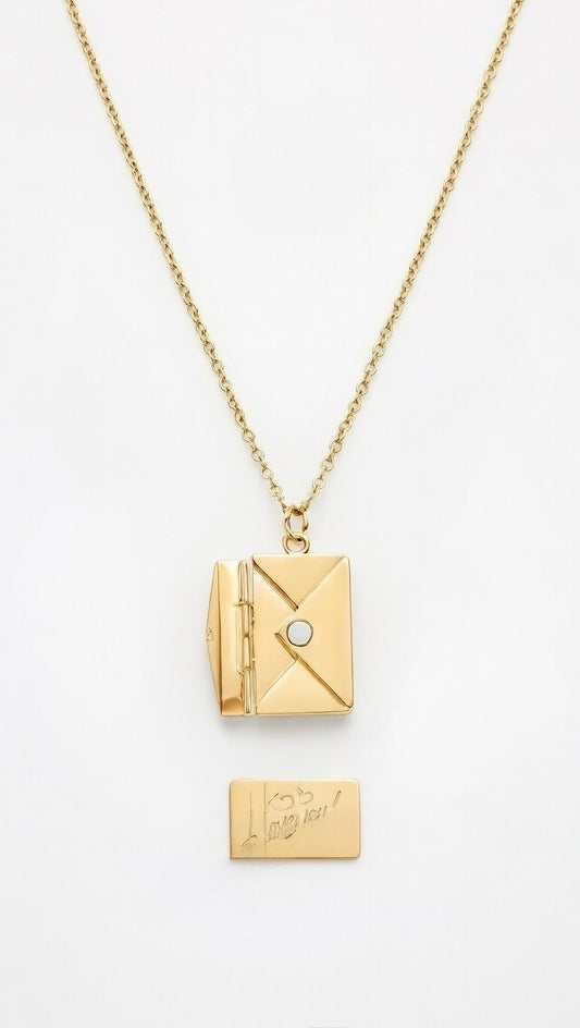 Collana Ciondolo Lettera Apribile in Acciaio Lucido – Incisione Personalizzata | EvermadeLab