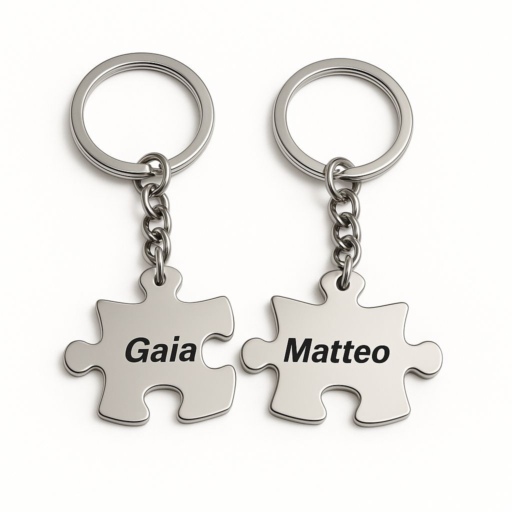 Portachiavi coppia incisione personalizzata