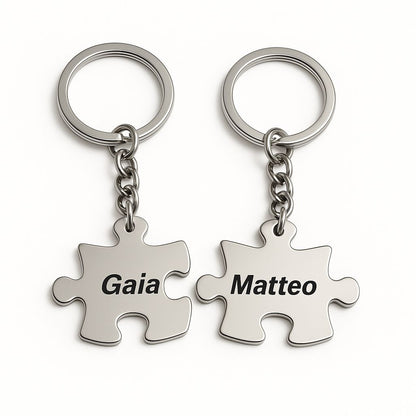 Portachiavi coppia incisione personalizzata