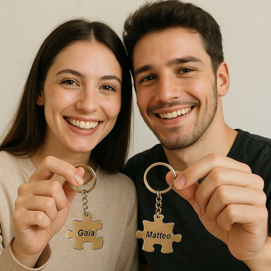 Portachiavi coppia incisione personalizzata