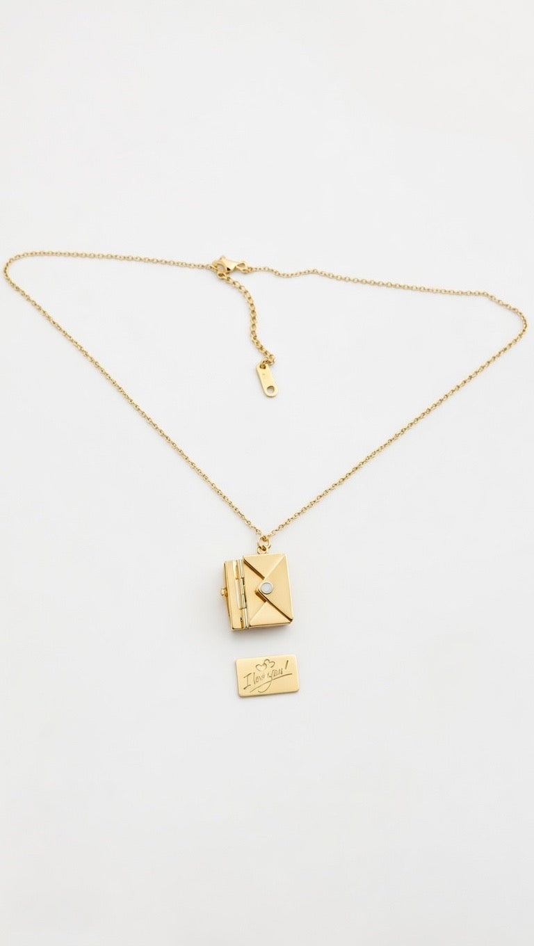 Collana Ciondolo Lettera Apribile in Acciaio Lucido – Incisione Personalizzata | EvermadeLab