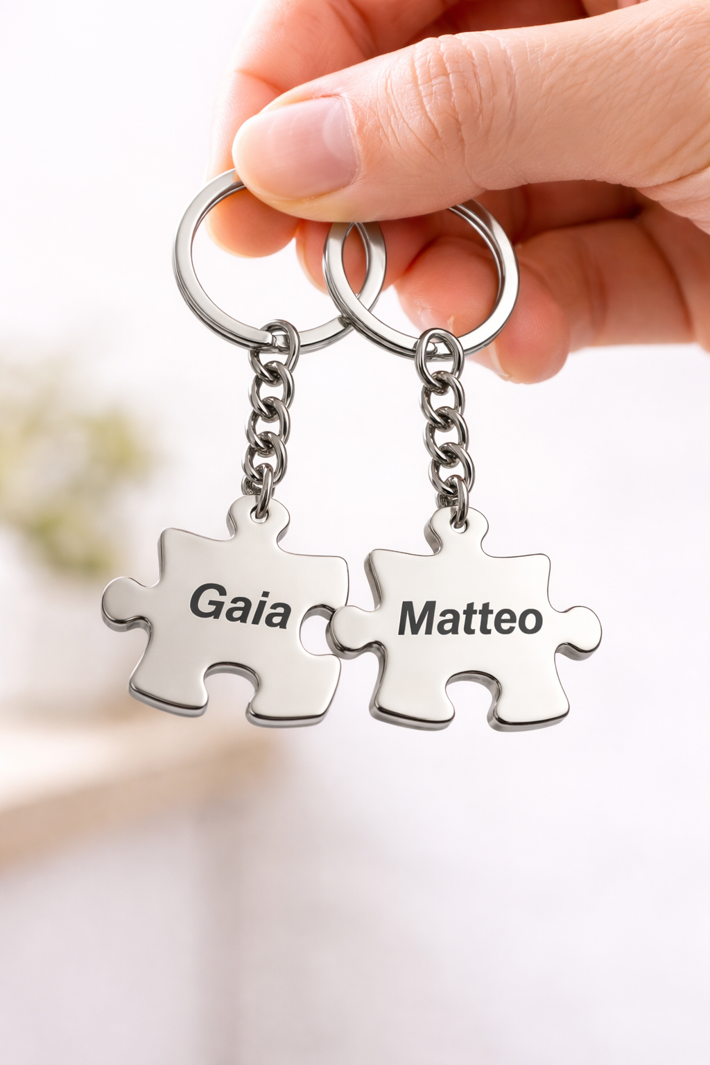 Portachiavi coppia incisione personalizzata