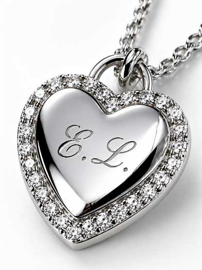 Collana Cuore Personalizzata con Iniziali – Ciondolo Acciaio Specchio con Zirconi | Regalo Elegante Donna EvermadeLab Made in Italy 🇮🇹