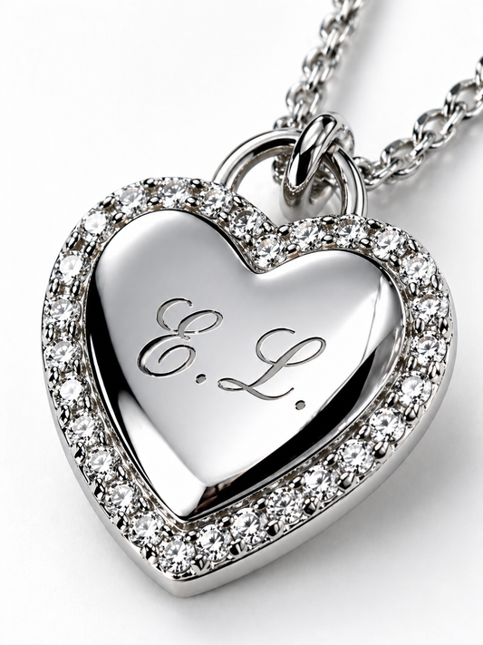 Collana Cuore Personalizzata con Iniziali – Ciondolo Acciaio Specchio con Zirconi | Regalo Elegante Donna EvermadeLab Made in Italy 🇮🇹