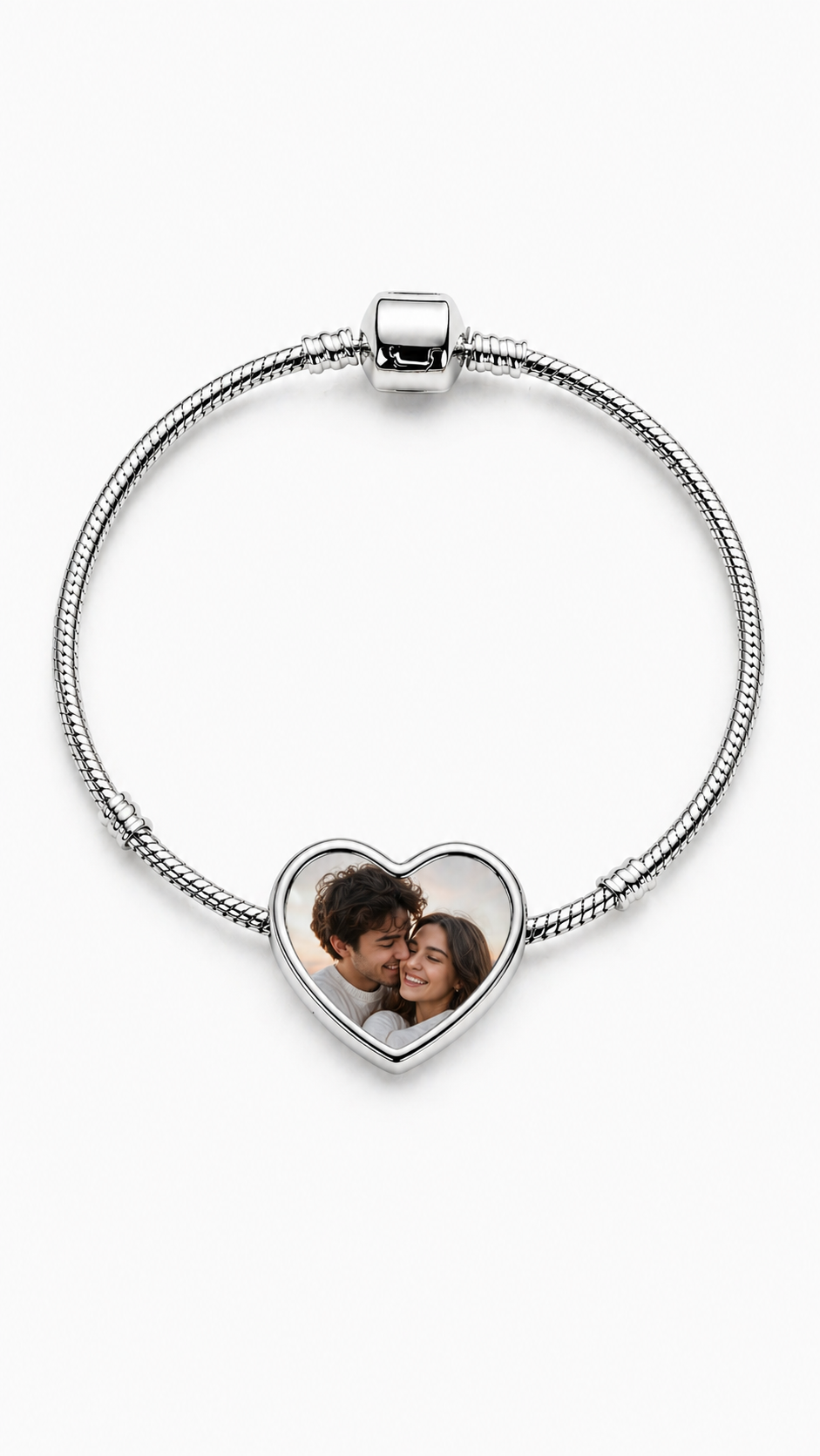 Bracciale Personalizzato con Foto Cuore – Acciaio Inox Elegante | Regalo Coppia EvermadeLab Made in Italy 🇮🇹