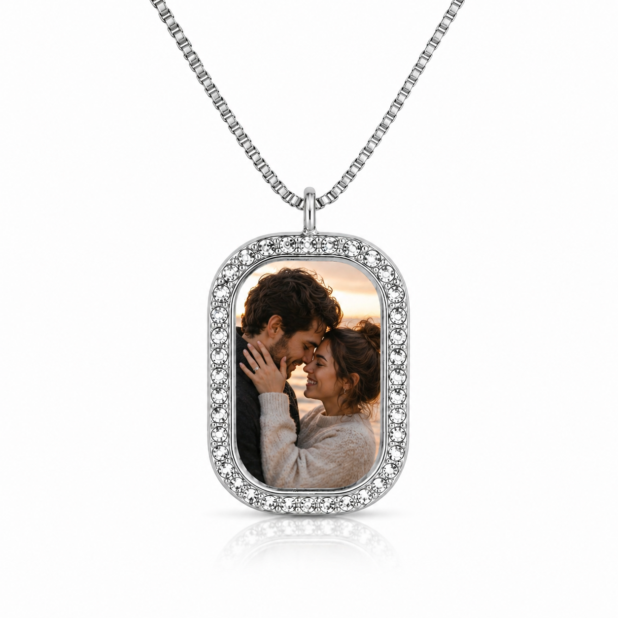 Collana Personalizzata con Foto in Acciaio – Ciondolo Elegante Inciso | Regalo Coppia EvermadeLab Made in Italy 🇮🇹