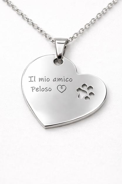 Collana personalizzata cuore gatto