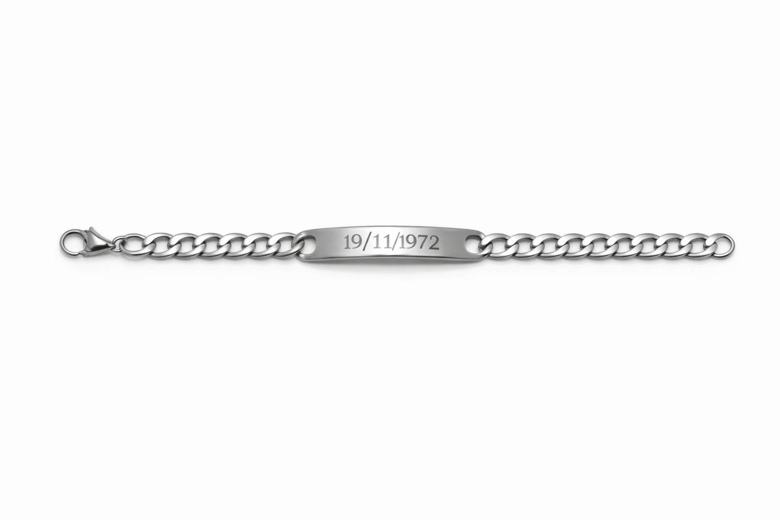 Bracciale personalizzato Piastrina acciaio incisa
