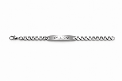 Bracciale personalizzato Piastrina acciaio incisa