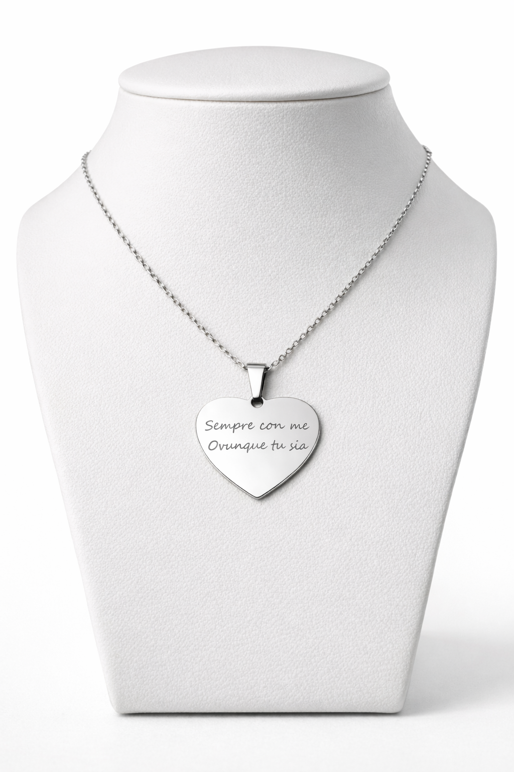 Collana personalizzata cuore acciaio