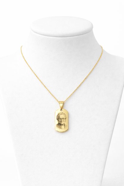 collana personalizzata foto incisa oro