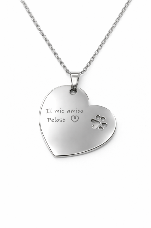 Collana personalizzata cuore gatto