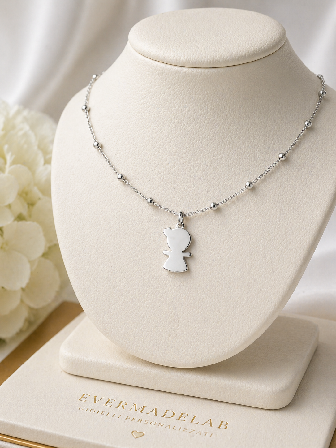Collana Girocollo Personalizzata con Incisione Laser – Ciondolo Acciaio a Specchio | Gioiello Donna EvermadeLab Made in Italy 🇮🇹