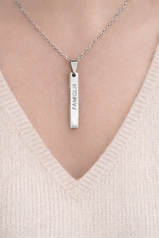 Collana Personalizzata Ciondolo 4 frasi  incise