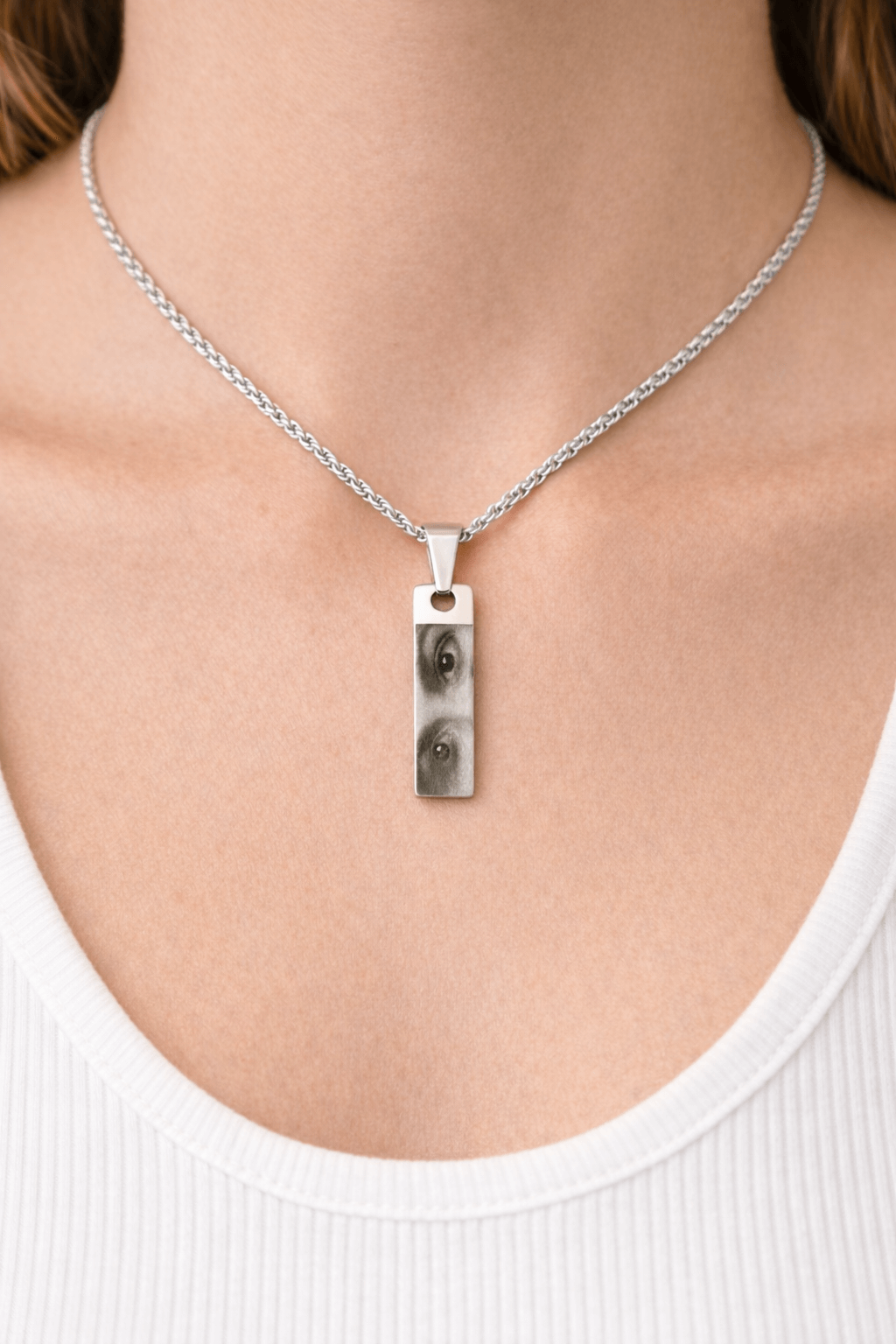 collana fotografica personalizzata occhi